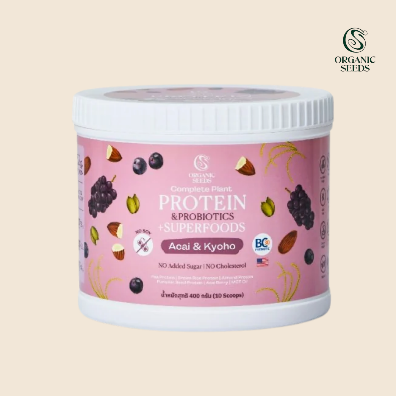 Complete Plant Protein & Probiotics + Superfoods (Acai & Kyoho Grape) 400g