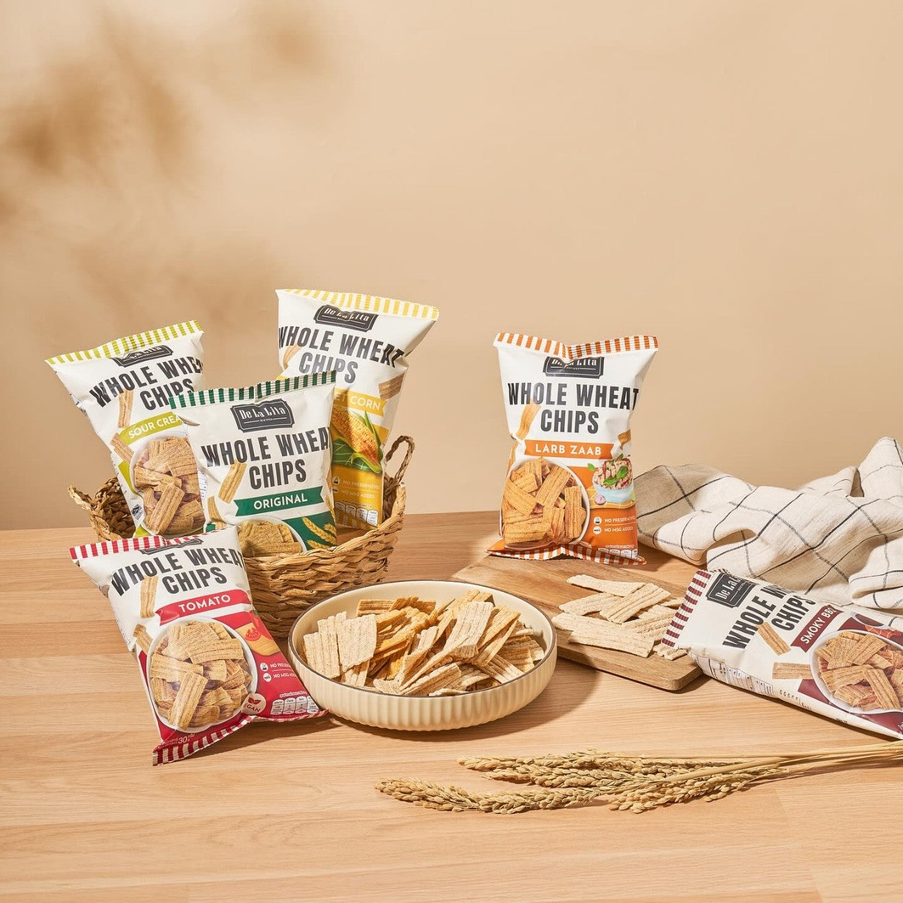 De La Lita Whole Wheat Chips Sour Cream Onion Flavour 30g healthy