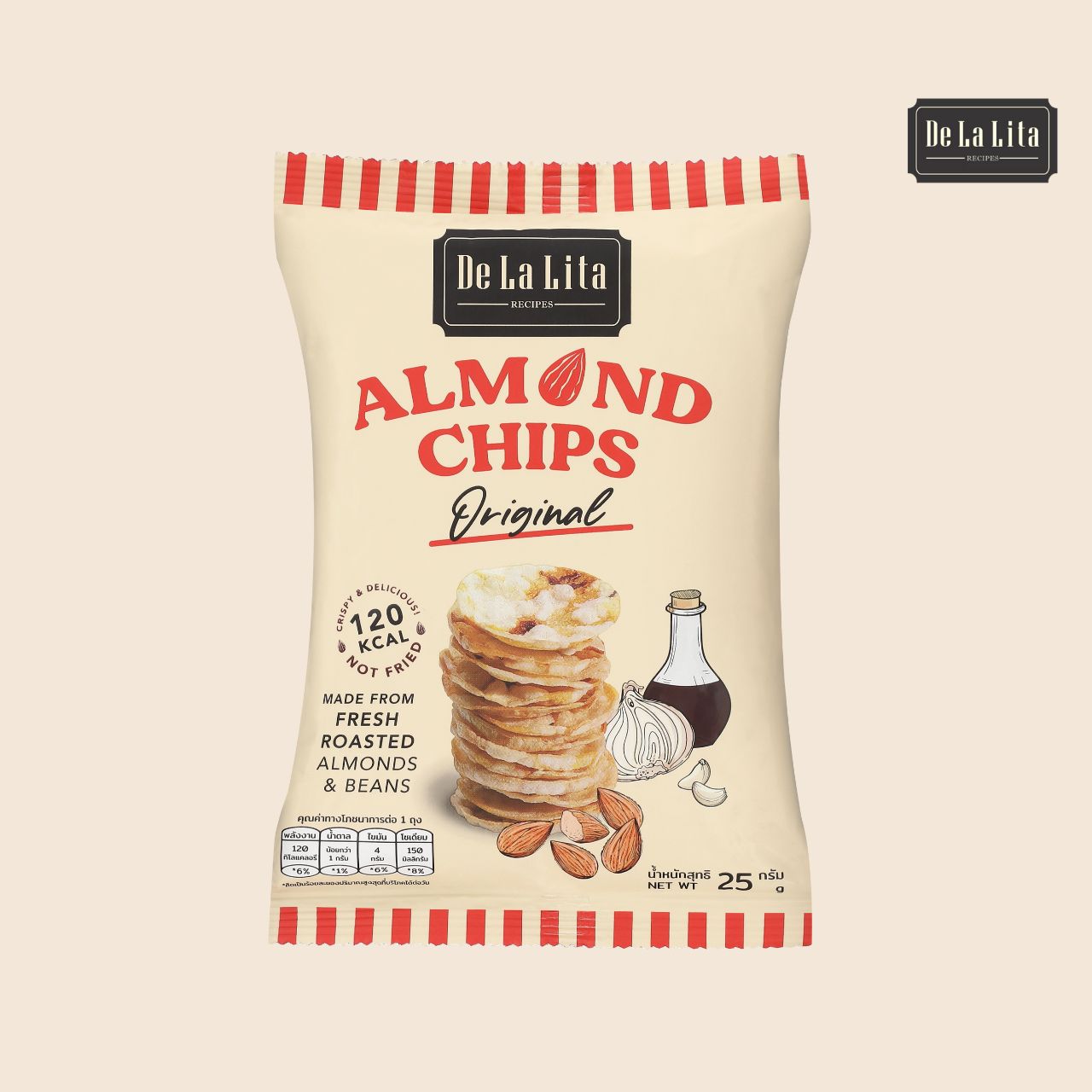 De La Lita Original Almond Chips 25g healthy popped snack