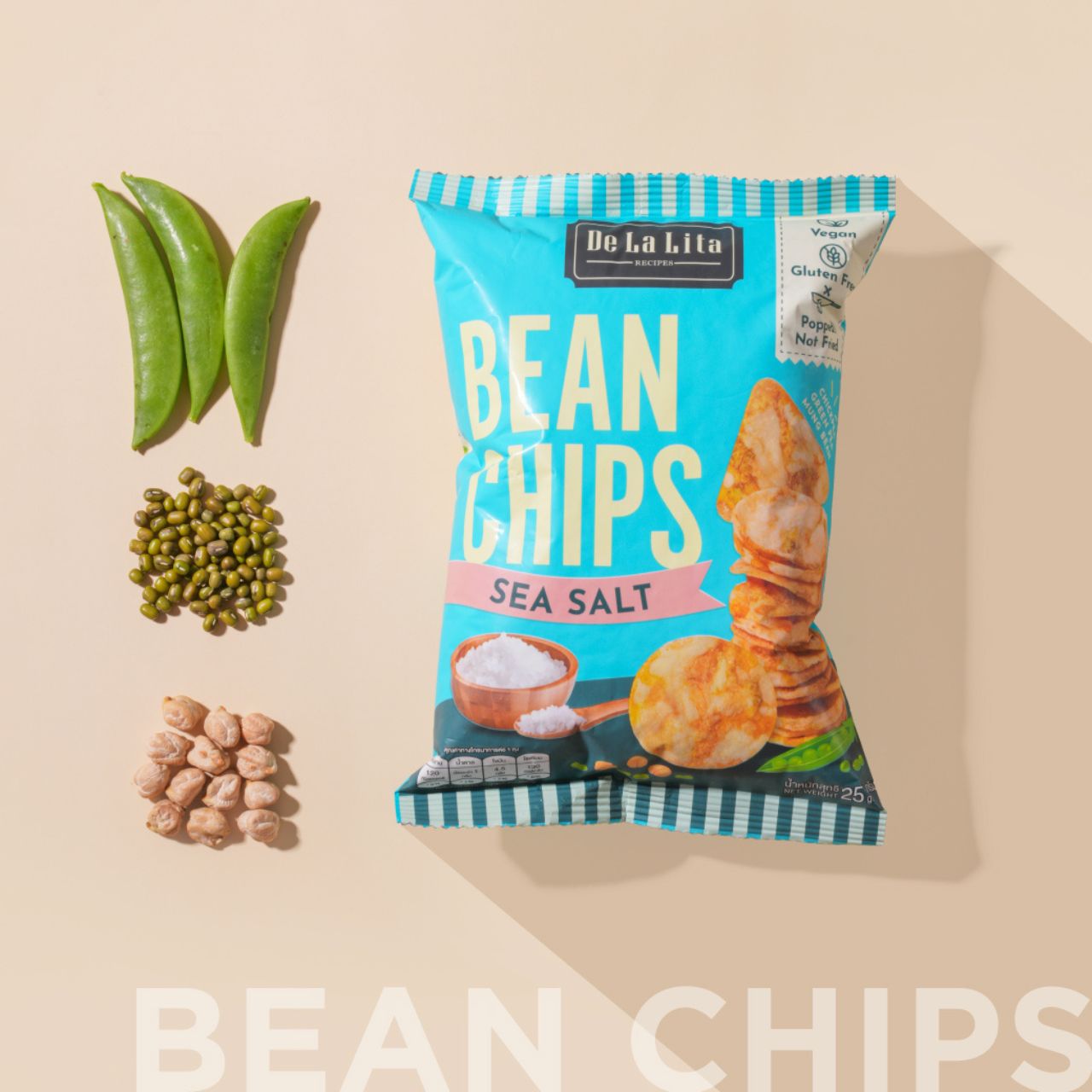 De La Lita Bean Chips 25g healthy popped low oil snack