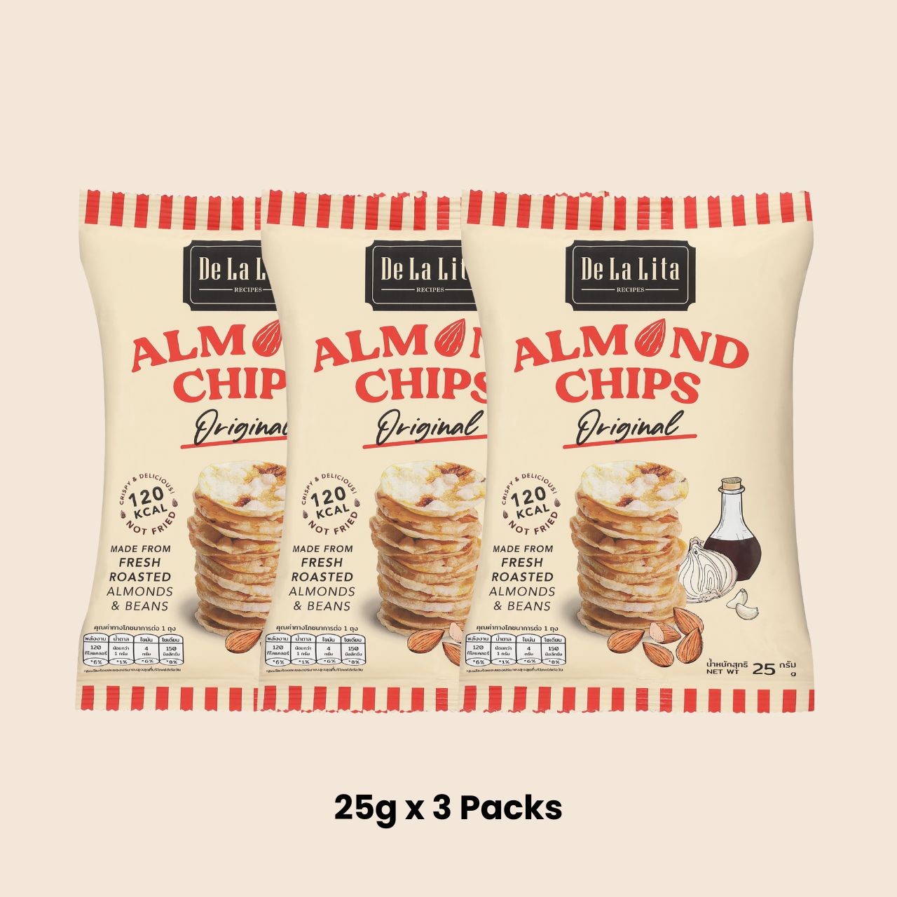 De La Lita Original Almond Chips 25g healthy popped snack