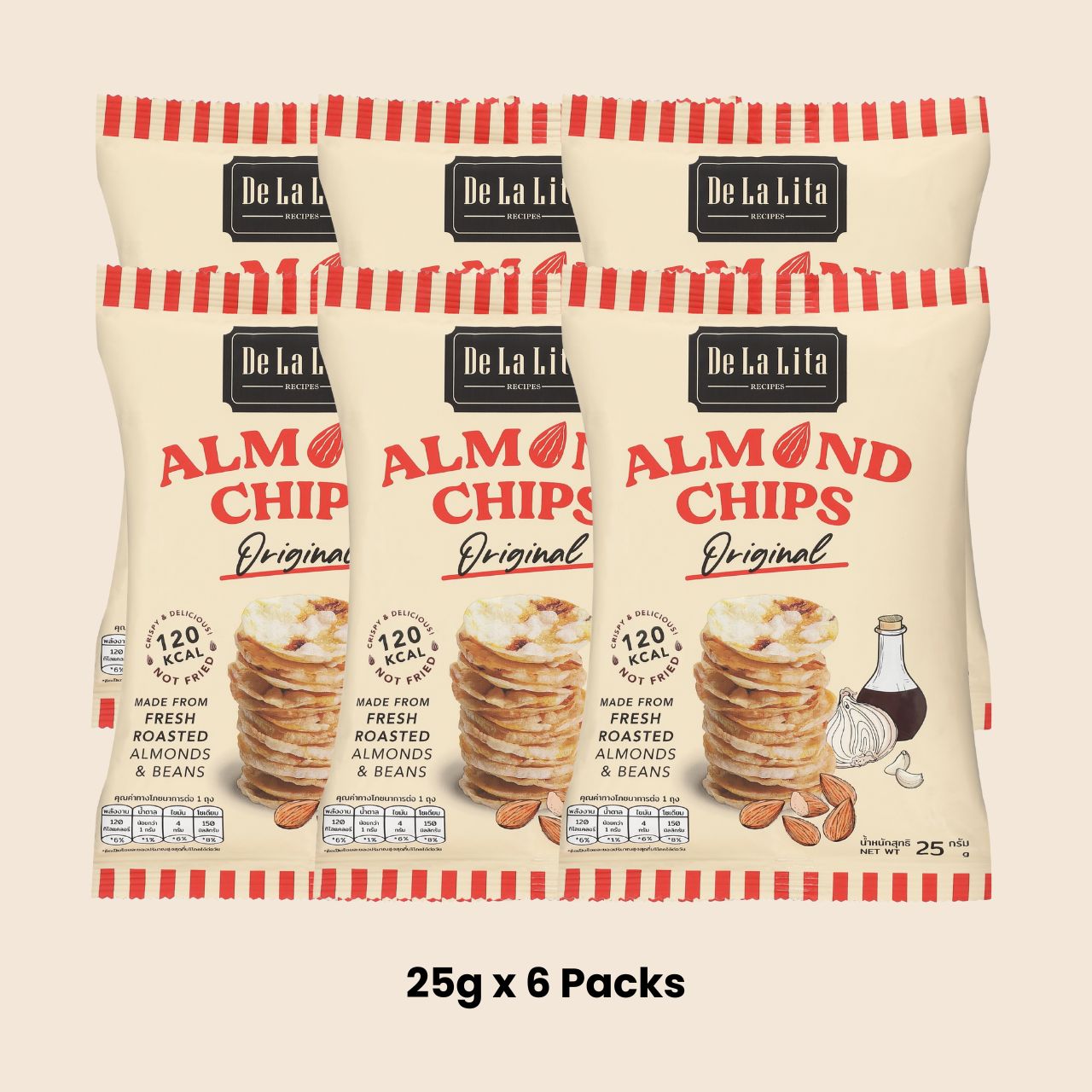 De La Lita Original Almond Chips 25g healthy popped snack