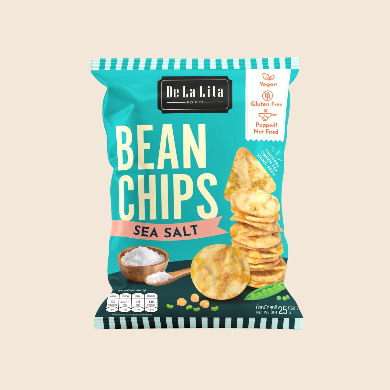De La Lita Bean Chips 25g healthy popped low oil snack