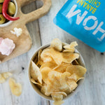 HOM Banana Chips Sour Cream & Onion Flavor – Crispy handpicked banana chips cooked in rice bran oil, seasoned with creamy sour cream and zesty onion.