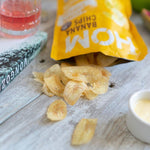 HOM Banana Chips Corn Cheese Flavor – Crispy handpicked banana chips cooked in rice bran oil, seasoned with sweet corn and cheese.
