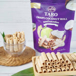Thai Coconut Rolls Taro Flavor – Crispy, buttery rolls handcrafted in Kanchanaburi with fresh coconut milk and the natural nuttiness of taro for a rich, authentic Thai taste.