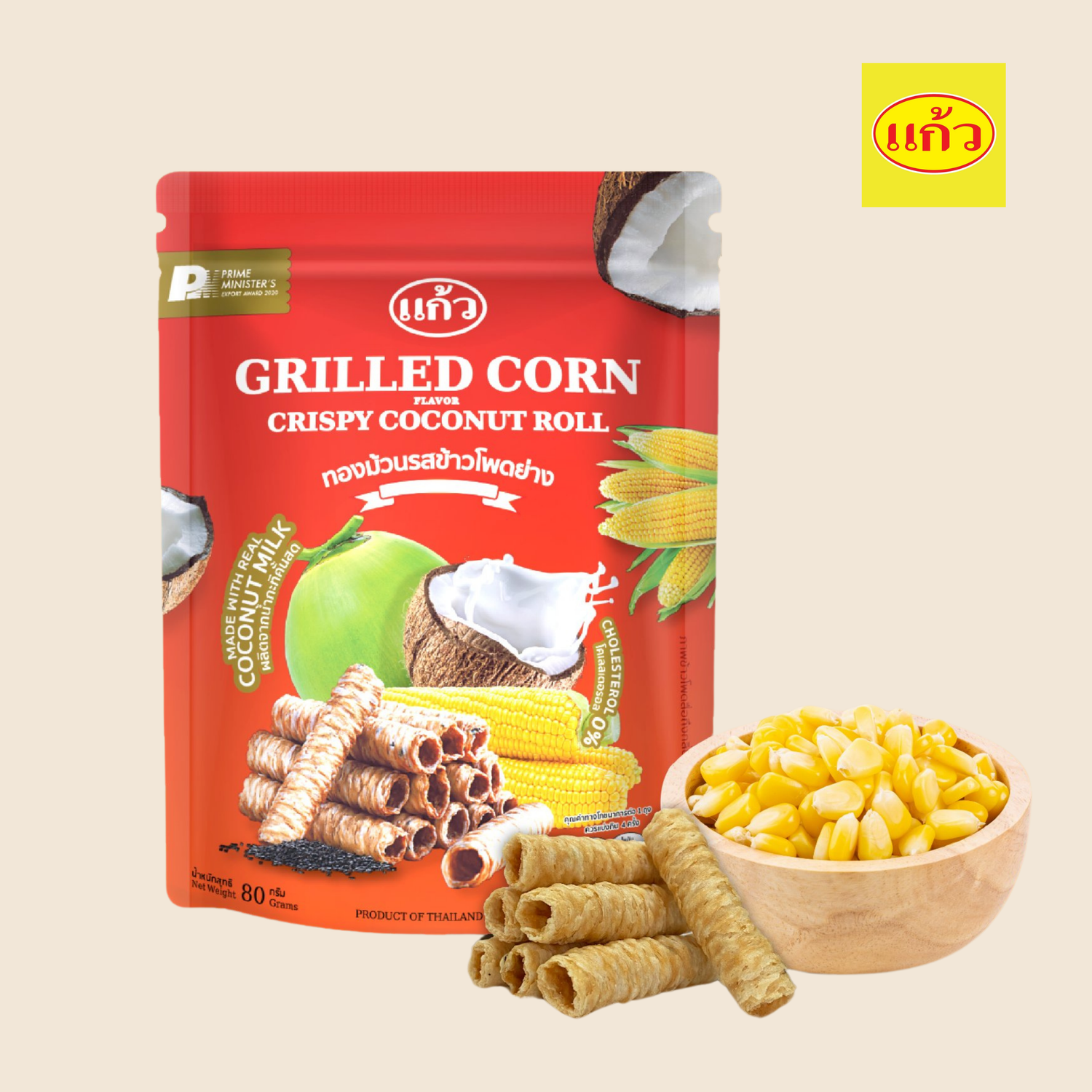 Thai Coconut Rolls (Grilled Corn Flavour) 80g