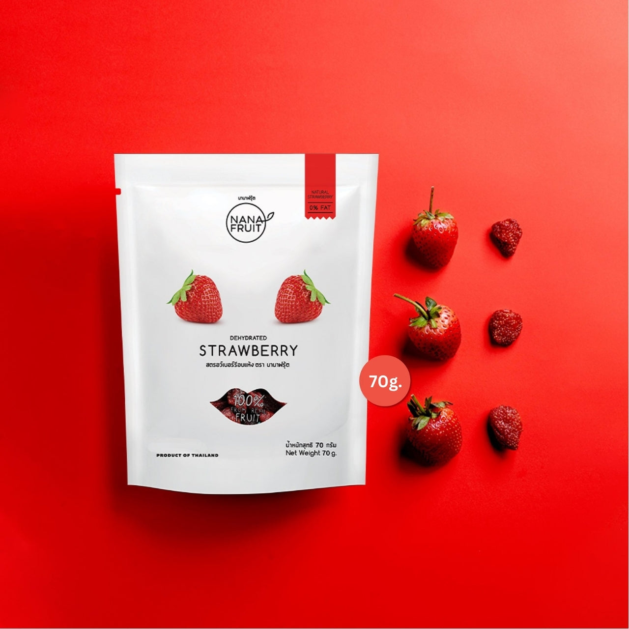 Nanafruit Premium Dried Strawberries – Naturally sweet and tangy dried strawberries, rich in vitamin C and antioxidants, with low sugar and no preservatives.
