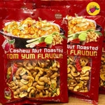 Roasted Cashew Nuts Tom Yum Flavor – Crunchy cashews infused with lemongrass, kaffir lime, chili, and galangal for a bold Thai-inspired taste.