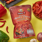 Papa-T Crispy Chilli BBQ Flavor – Crunchy chili seasoned with smoky barbecue seasoning for a smokey and spicy taste.