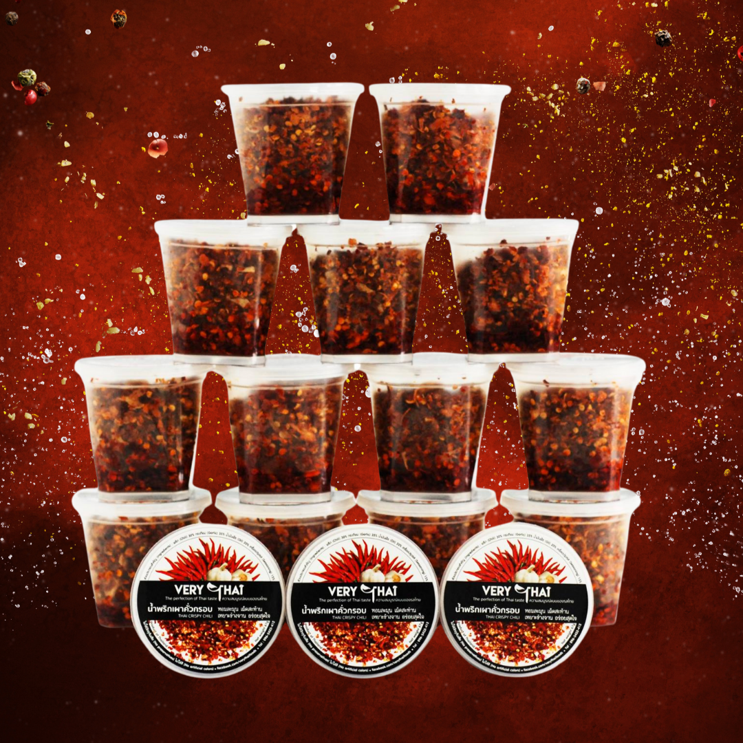 Classic Thai Chili Crisps – Aromatic, crispy chili and garlic flakes that add a bold, spicy kick to any dish.